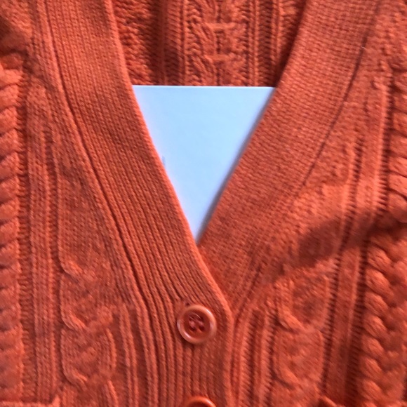 Anthropologie 'far away from close' orange cashmere cropped cardigan size S - Picture 4 of 8
